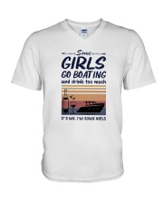 Vintage Some Girl Go Boating And Drink Much Shirt V-Neck T-Shirt thumbnail