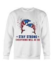 Flag Dolphin Stay Strong Everything Ok Shirt Crewneck Sweatshirt thumbnail
