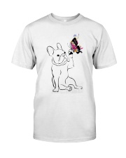 Happy Frenchie Touching Color Butterfly Shirt Classic T-Shirt front
