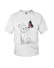 Happy Frenchie Touching Color Butterfly Shirt Youth T-Shirt tile