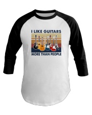 Vintage I Like Guitars More Than People Shirt Baseball Tee thumbnail
