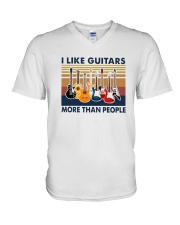 Vintage I Like Guitars More Than People Shirt V-Neck T-Shirt thumbnail