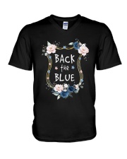 Flower Back The Blue Shirt V-Neck T-Shirt thumbnail