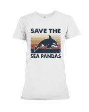 Vintage Dolphin Save The Sea Pandas Shirt Premium Fit Ladies Tee thumbnail