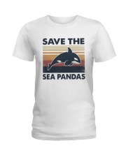 Vintage Dolphin Save The Sea Pandas Shirt Ladies T-Shirt thumbnail