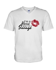 I'm A Nurse And I'm A Savage Shirt V-Neck T-Shirt thumbnail