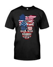 Sugar Skull Flag Bow Glasses Classic T-Shirt thumbnail