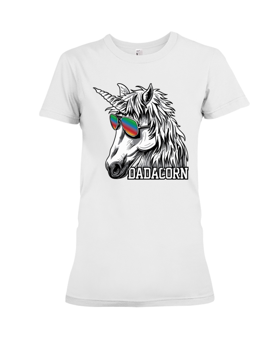 Dadacorn Unicorn Dad T-Shirt Premium Fit Ladies Tee