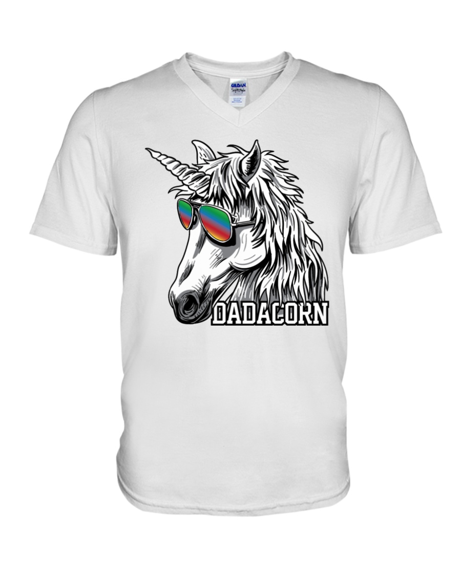 Dadacorn Unicorn Dad T-Shirt V-Neck T-Shirt