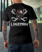 Thin Red Line Lineman American Flag Classic T-Shirt lifestyle-mens-crewneck-back-3
