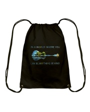 In A World Where You Can Be Anything Drawstring Bag thumbnail