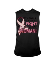 BREAST CANCER PICKED A FIGHT WITH THE WRONG WOMAN Sleeveless Tee thumbnail