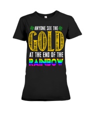 LuckyAnyone Gold Rainbow StPatricks Premium Fit Ladies Tee thumbnail
