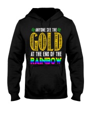 LuckyAnyone Gold Rainbow StPatricks Hooded Sweatshirt thumbnail