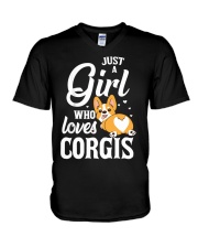 Just a Girl Who Loves Corgis Gift for Dog Lover Me V-Neck T-Shirt tile
