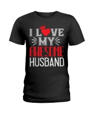 I LOVE MY AWESOME HUSBAND Ladies T-Shirt tile