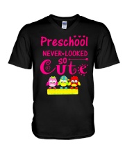 Back To School Shirt Preschool Looked Cute V-Neck T-Shirt thumbnail