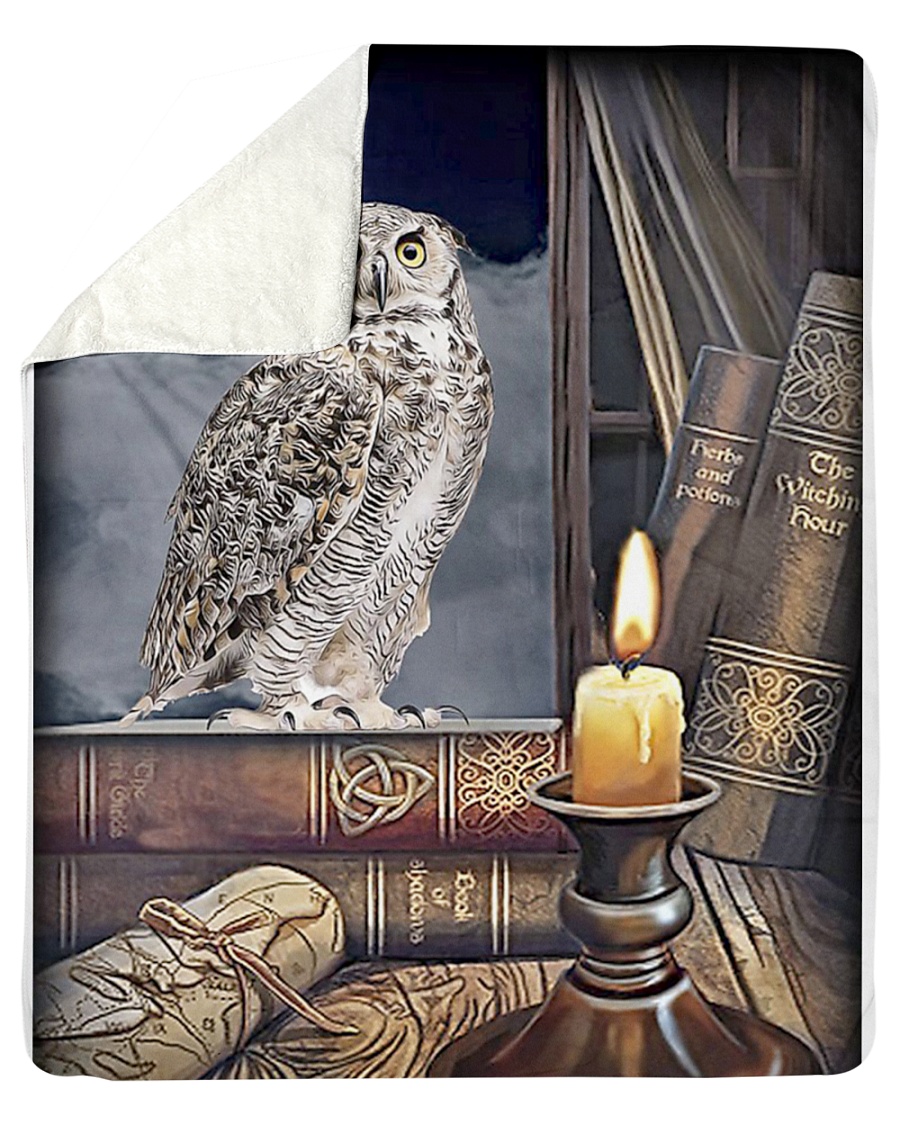 Owl and Book Sherpa Fleece Blanket - 50" x 60"