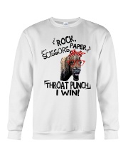 rock scissors paper throat punch i win Crewneck Sweatshirt tile