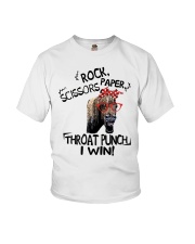 rock scissors paper throat punch i win Youth T-Shirt tile