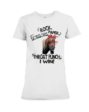 rock scissors paper throat punch i win Premium Fit Ladies Tee tile