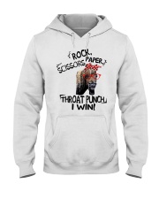 rock scissors paper throat punch i win Hooded Sweatshirt tile