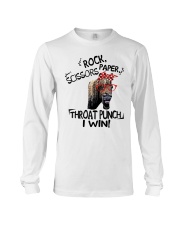 rock scissors paper throat punch i win Long Sleeve Tee tile