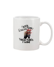 rock scissors paper throat punch i win Mug tile