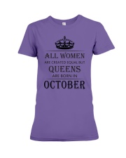 Queen are born in October Premium Fit Ladies Tee tile