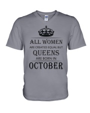 Queen are born in October V-Neck T-Shirt tile