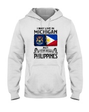 LIVE IN MICHIGAN BEGAN IN PHILIPPINES Hooded Sweatshirt thumbnail