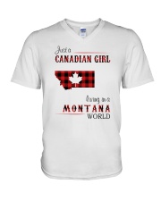 CANADIAN GIRL LIVING IN MONTANA WORLD V-Neck T-Shirt thumbnail