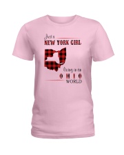 NEW YORK GIRL LIVING IN OHIO WORLD Ladies T-Shirt thumbnail