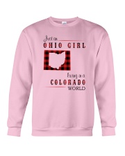 OHIO GIRL LIVING IN COLORADO WORLD Crewneck Sweatshirt thumbnail