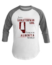 SASKATCHEWAN GIRL LIVING IN ALBERTA WORLD Baseball Tee thumbnail
