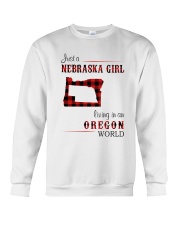 NEBRASKA GIRL LIVING IN ORGEON WORLD Crewneck Sweatshirt thumbnail