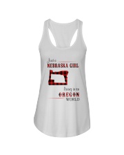 NEBRASKA GIRL LIVING IN ORGEON WORLD Ladies Flowy Tank thumbnail