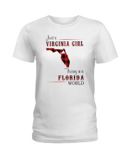 VIRGINIA GIRL LIVING IN FLORIDA WORLD Ladies T-Shirt thumbnail