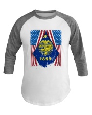 Oregon Flag In America Baseball Tee tile