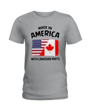 AMERICA WITH CANADIAN PARTS Ladies T-Shirt thumbnail