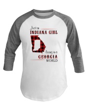 INDIANAN GIRL LIVING IN GEORGIA WORLD Baseball Tee thumbnail