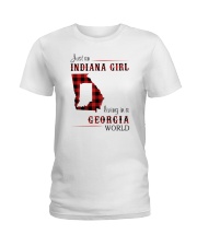 INDIANAN GIRL LIVING IN GEORGIA WORLD Ladies T-Shirt thumbnail