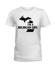 Michigan Girl Map Ladies T-Shirt tile