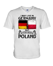 LIVE IN GERMANY BEGAN IN POLAND V-Neck T-Shirt thumbnail