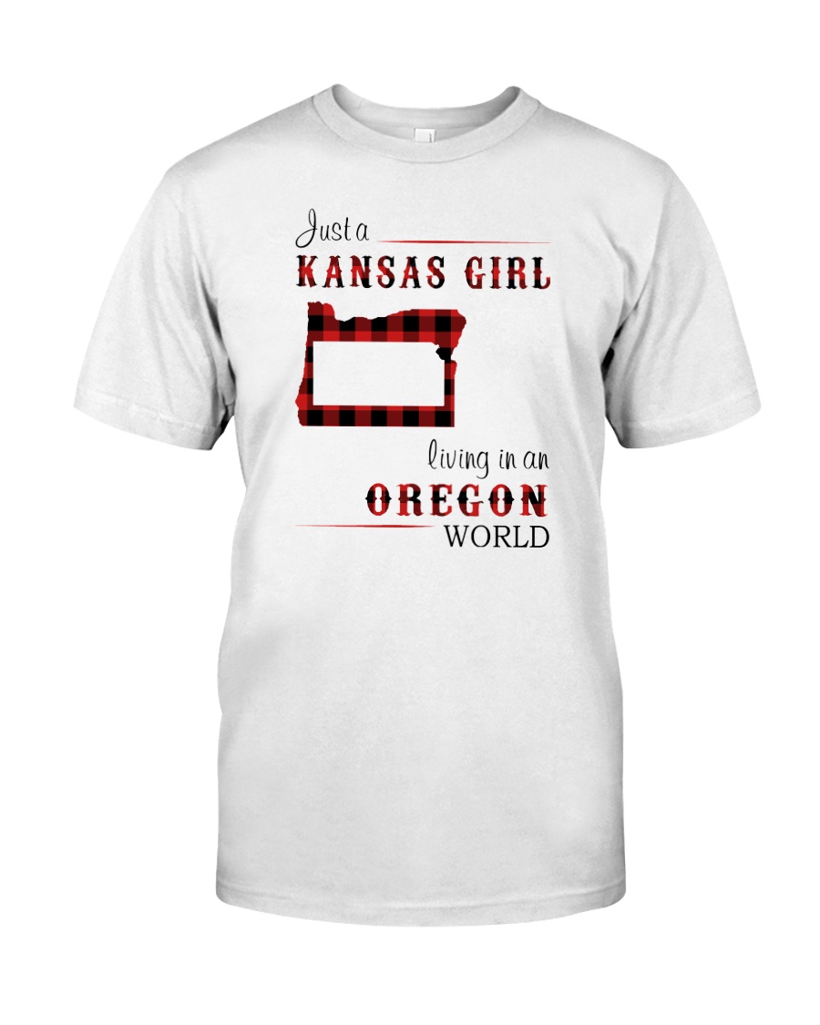 KANSAS GIRL LIVING IN OREGON WORLD Classic T-Shirt