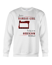 KANSAS GIRL LIVING IN OREGON WORLD Crewneck Sweatshirt thumbnail