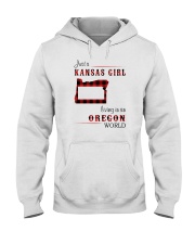 KANSAS GIRL LIVING IN OREGON WORLD Hooded Sweatshirt thumbnail