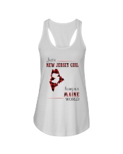 JERSEY GIRL LIVING IN MAINE WORLD Ladies Flowy Tank tile
