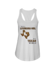 LOUISIANA GIRL IN TEXAS WORLD LEOPARD Ladies Flowy Tank tile
