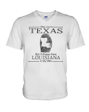 TEXAS BUT LOUISIANA IN MY DNA V-Neck T-Shirt thumbnail